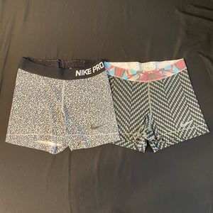 2 Women’s Nike Pro Dri Fit Compression Shorts